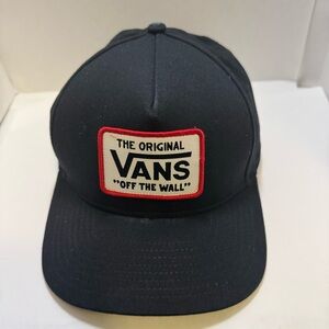 Vans Black Cap with Red Logo Patch